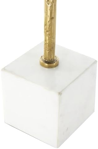 Deco 79 Gold Leaf Aluminum Sculpture with White Marble Base