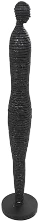 Deco 79 Polystone People Statue Tall Slim Figure Black Decor