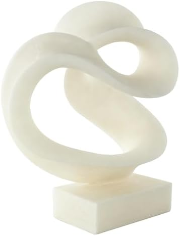 Deco 79 Polystone Abstract Wave Sculpture with Base