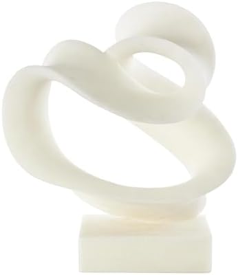 Deco 79 Polystone Abstract Wave Sculpture with Base
