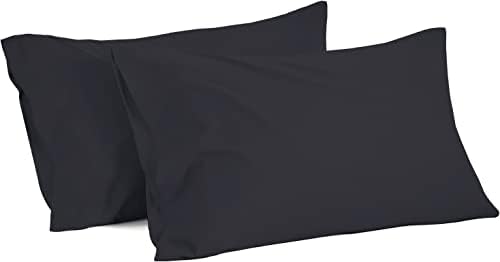 RECCI Standard Size Pillowcase 800 Thread Count Black Solid