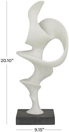 Deco 79 Polystone Abstract Sculpture with Black Base 9 x 6 x 20