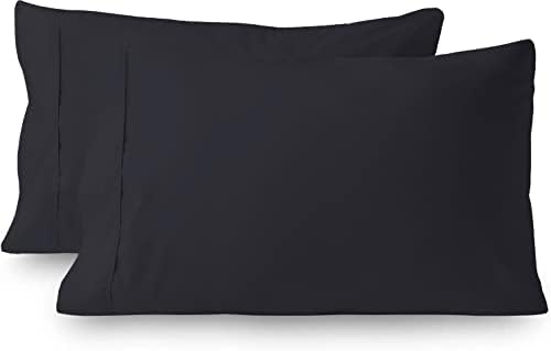 RECCI Standard Size Pillowcase 800 Thread Count Black Solid