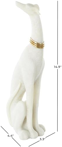 Deco 79 Polystone Dog Sculpture with Gold Collar