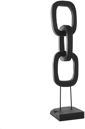 Deco 79 Black Teak Wood Chain Sculpture with Stand