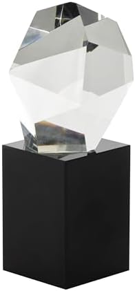 Deco 79 Glass Abstract Decorative Statue with Black Base