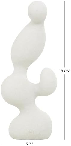 Deco 79 Polystone White Abstract Sculpture Home Decor Statue
