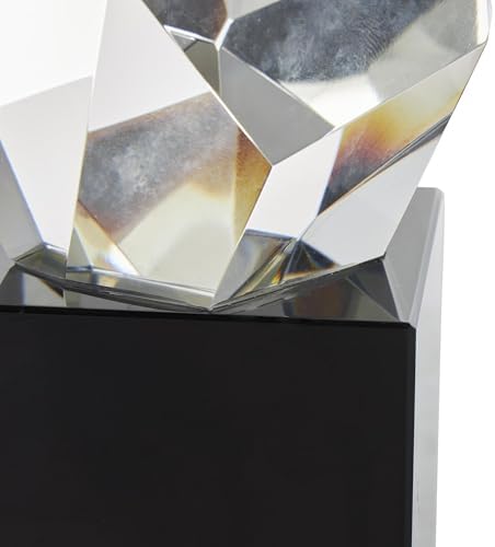Deco 79 Glass Abstract Decorative Statue with Black Base