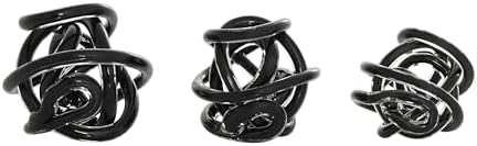 Deco 79 Glass Knot Sculpture Set of 3 Black