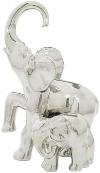 Deco 79 Silver Elephant Home Decor Statue