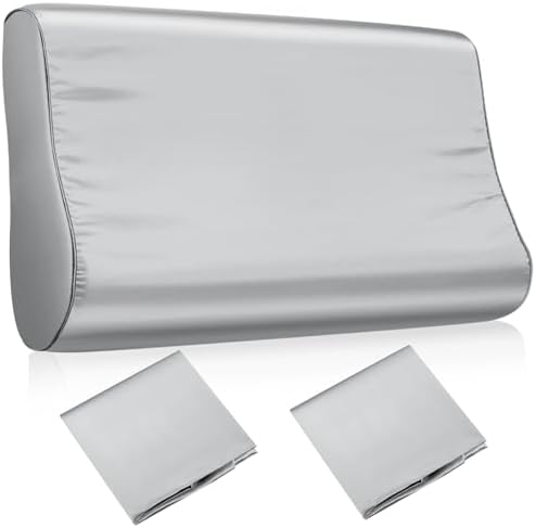 Breling 2 Pcs Light Gray Memory Foam Pillowcase Set
