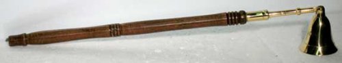 AzureGreen 1 X New Brass Snuffer with Wood Handle