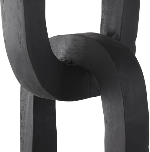 Deco 79 Black Teak Wood Chain Sculpture with Stand