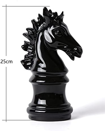 NENBOLEC Chess Decor Sculpture 10 Inch Black Statue