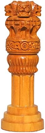 Generic Ashoka Stambh Wooden Pillar 3 Inch Decor