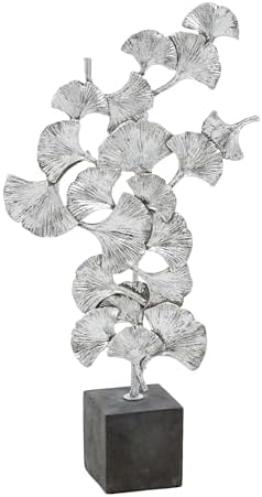Deco 79 Polystone Floral Statue with Black Base