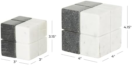 Deco 79 Marble Dice Geometric Sculpture Set of 2