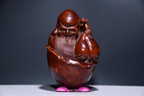 Boxwood Longevity God Statues Decor Handmade
