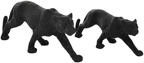 Deco 79 Polystone Leopard Statues Set of 2
