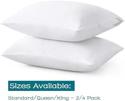 LOSAFEFE 100 Cotton Zippered Pillow Cases Set of 4