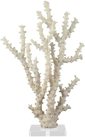 Deco 79 Cream Coral Sculpture with Clear Acrylic Base
