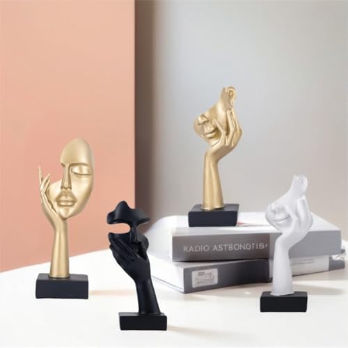 CECKQUE Thinker Statue Modern Abstract Art Decor White