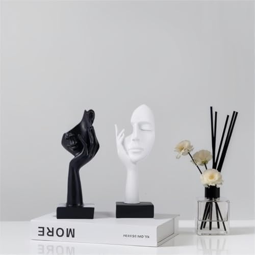 CECKQUE Thinker Statue Modern Abstract Art Decor White