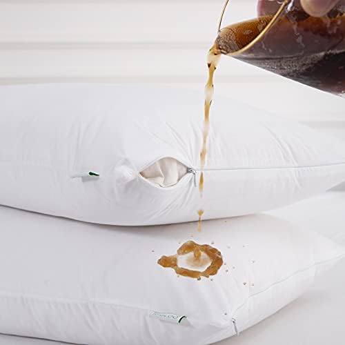 2 Pack Waterproof Pillow Protectors Queen Size 1