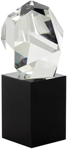 Deco 79 Glass Abstract Decorative Statue with Black Base