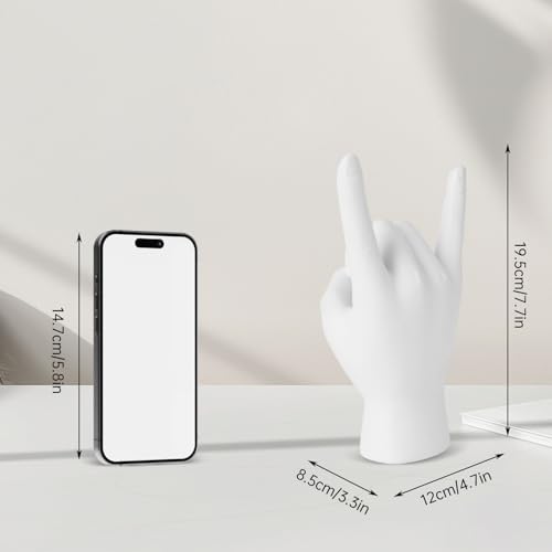Rock and Roll Finger Sculpture White Decor