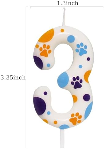 ElekFX Blue Dog Birthday Candles Number 3