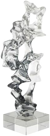 Deco 79 Abstract Glass Sculpture with Clear Base