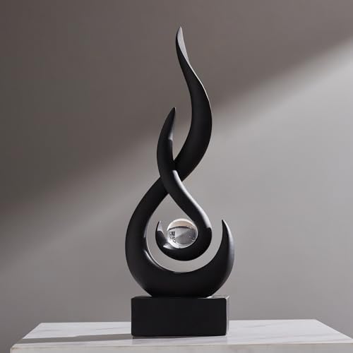 Flame Sculpture Light Luxury Resin Art Decoration Black
