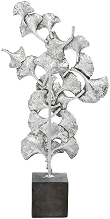 Deco 79 Polystone Floral Statue with Black Base