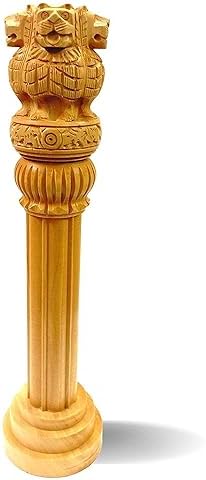 Wooden Ashoka Pillar - 10 Inch Office Desk Decor