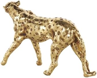 Deco 79 Resin Leopard Gold Statue 10x3x7