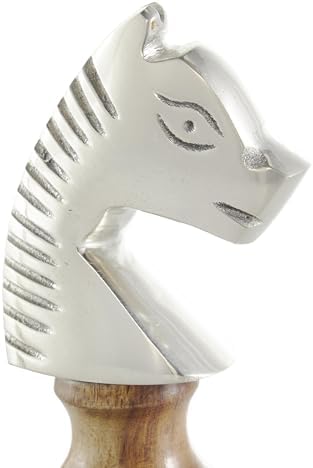 Deco 79 Chess Statues Set of 3 with Wood Centers