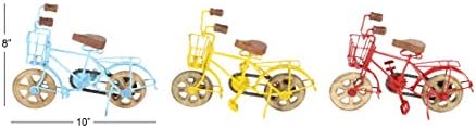 Deco 79 Artistic Metal Bike Statues with Wood Wheels Set of 3