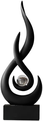 Flame Sculpture Light Luxury Resin Art Decoration Black