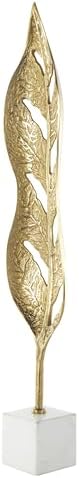Deco 79 Gold Leaf Aluminum Sculpture with White Marble Base