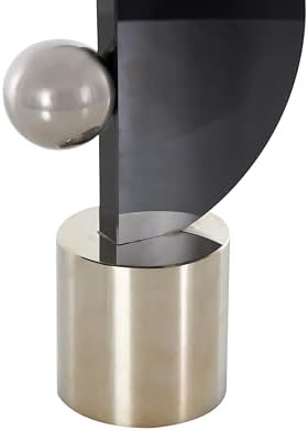 Deco 79 Glass Abstract Decor Sculpture with Silver Base