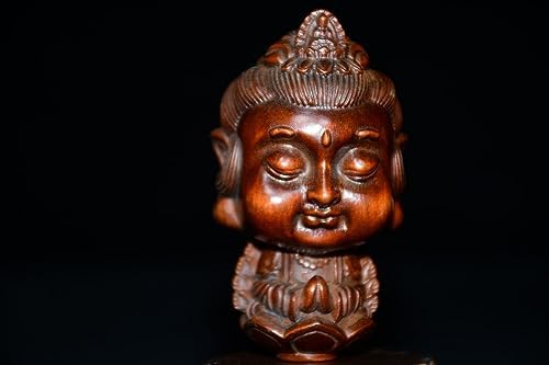 Handcrafted Boxwood Little Buddha Statue Home Decor