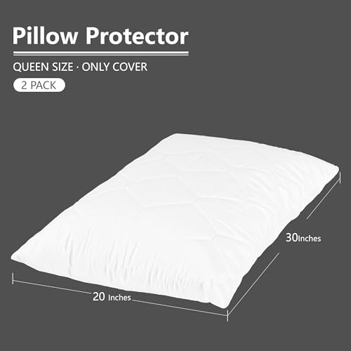 Ruili 2 Pack Queen Size Zippered Pillow Protector