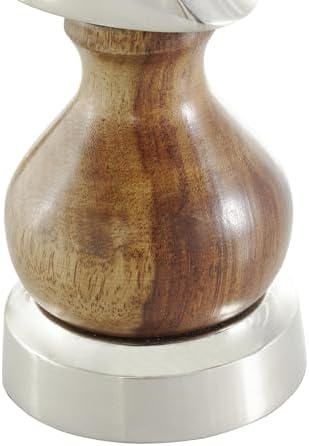 Deco 79 Chess Statues Set of 3 with Wood Centers