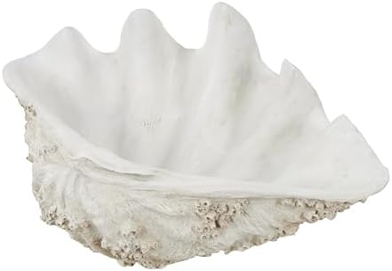 Deco 79 White Polystone Shell Sculpture 34x23x16 1