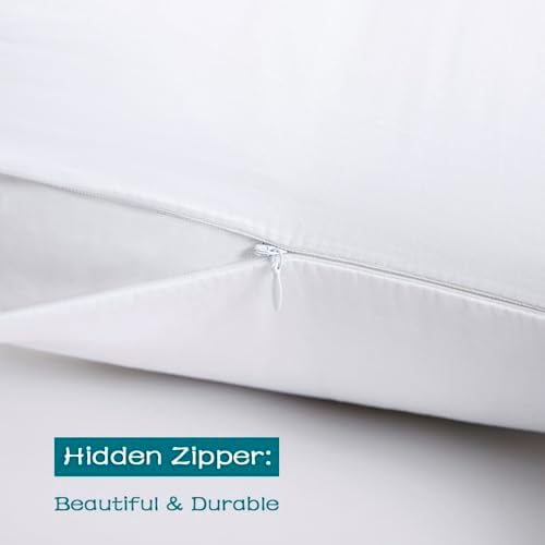LOSAFEFE 100 Cotton Zippered Pillow Cases Set of 4
