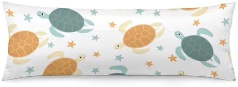 MEIKKO Pattern Turtle Body Pillow Cover with Zipper 20x54