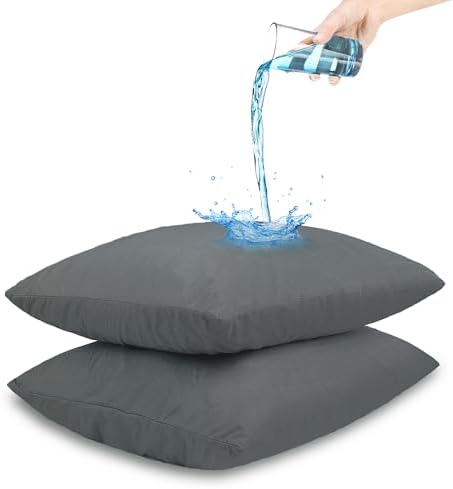 Safe and Sound Waterproof Pillow Protector 20x30 Inch 2 Pack Grey 1