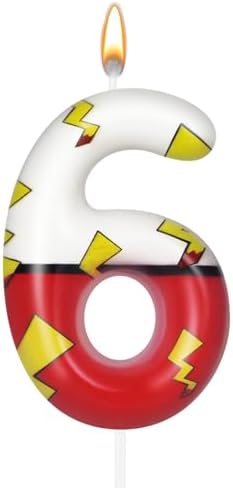 Wanlab Cartoon Number 6 Candle for Birthday Party Decorations