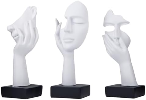 CECKQUE Thinker Statue Modern Abstract Art Decor White